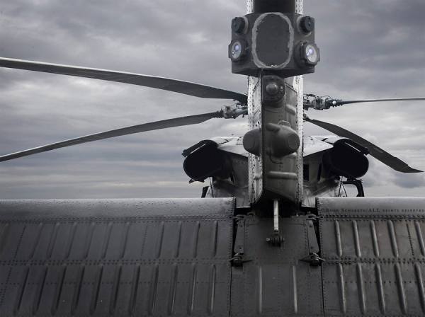 Photograph Robb Scharetg Rear View Uh60 Helo on One Eyeland